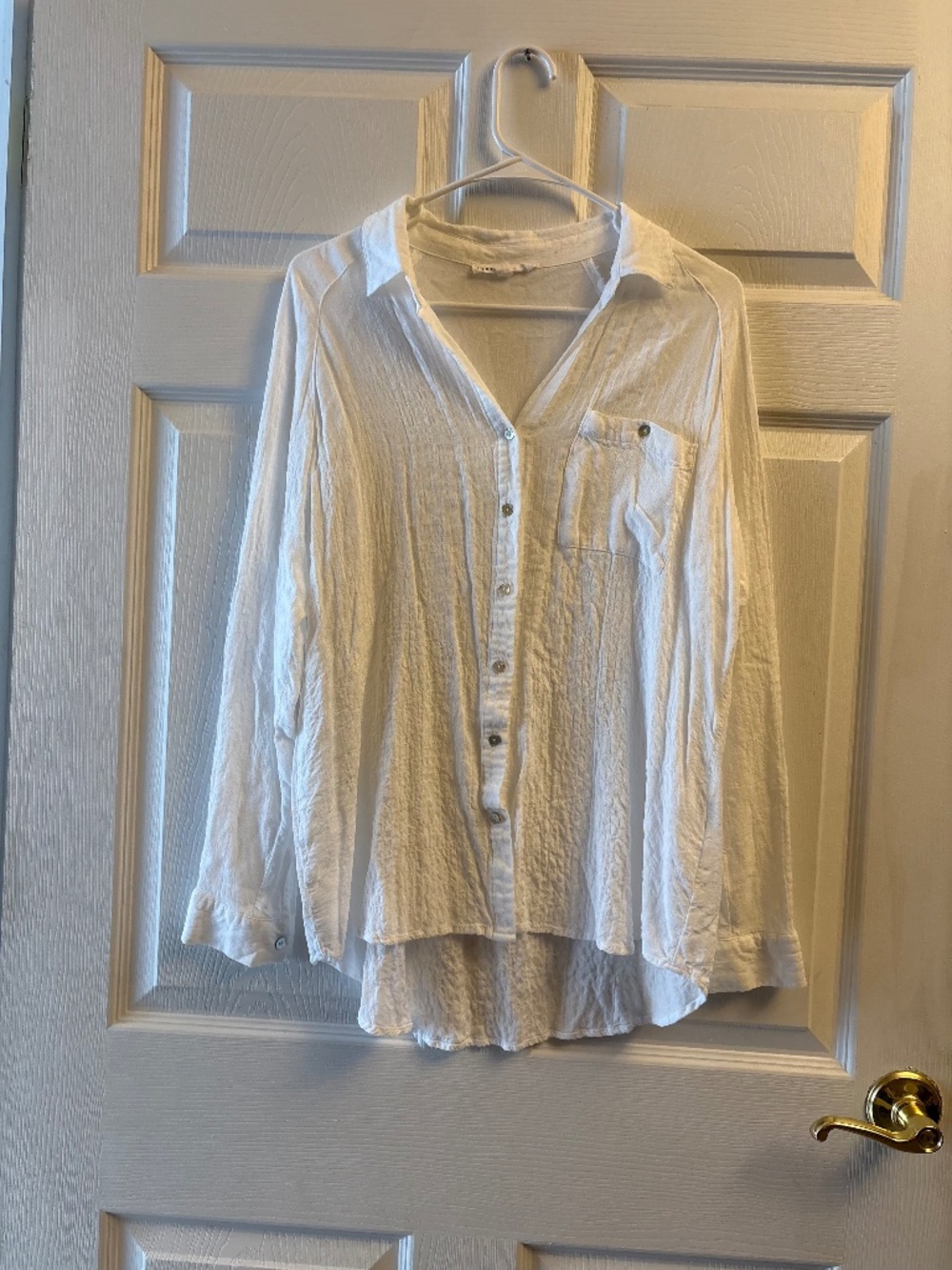 Women's Jane Delancey White Button Down Shirt Size Medium